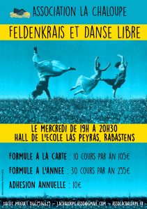 affiche rentrée feldenkrais et danse libre chaloupe 2025